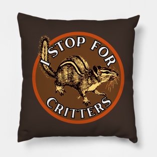 I Stop for Critters: Chipmunk Pillow