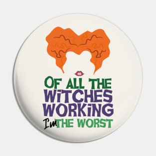 Winifred Witches Working Halloween Pin