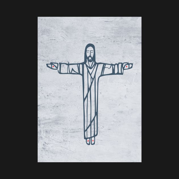 Jesus Christ with open arms illustration by bernardojbp