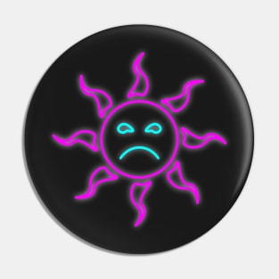 Neon Sad Sun Pin