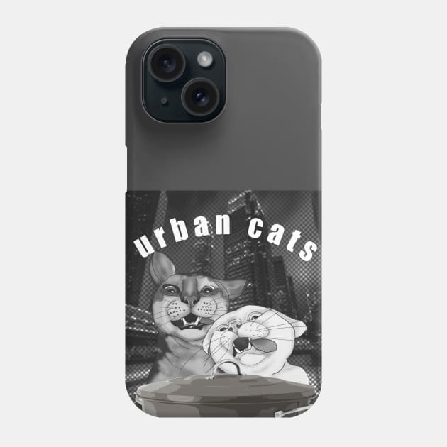 Urban cats Big city life Phone Case by KateQR