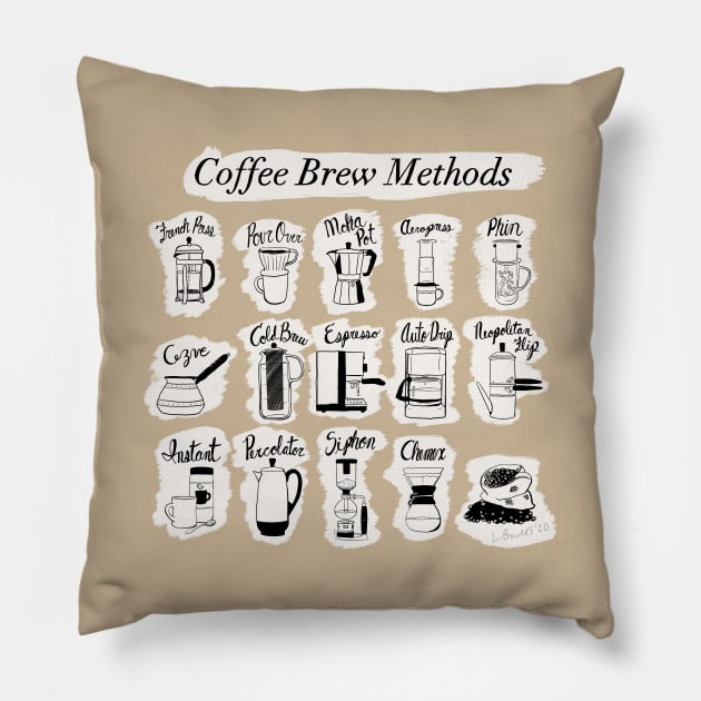 Coffee Brew Methods Pillow by CozyEasel