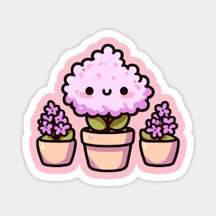 Cute Hyacinth Flower Bloom in a Pot | Kawaii Potted House Plant | Kawaii Floral Magnet