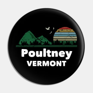 Mountain Sunset Flying Birds Outdoor Poultney Vermont Pin