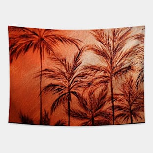 cooper orange palms Tapestry