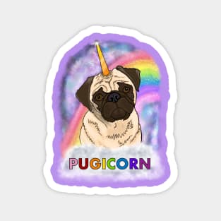 Rainbow Sparkle Pugicorn! Magnet