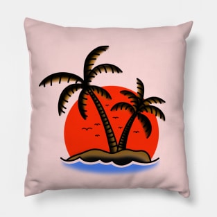 Sunset on the beach Pillow