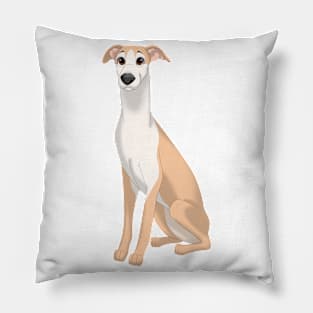 Fawn & White Whippet Dog Pillow