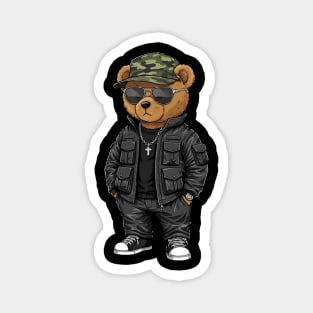 Hip-Hop Teddy Bear - Black Style Magnet
