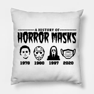 A History Of Horror Masks - Halloween Pillow