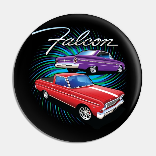 '63 Falcon and '65 Ranchero Pin by BriteDesign