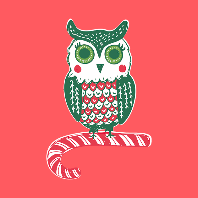 Festive Owl by Jackie Hurd