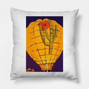 Hot Air Balloon Cactus Night Glow Pillow