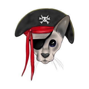 Meow Matey - Fearless Hairless Pirate Cat T-Shirt