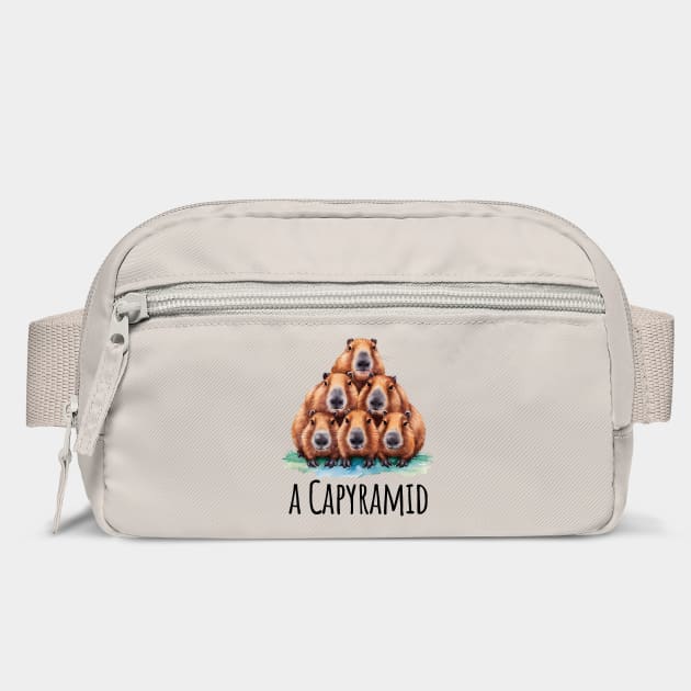 Capyramid: a stack of six adorable Capybaras, fun design by Luxinda