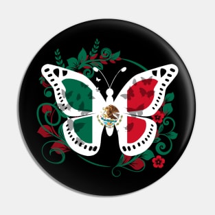 Mexican Flag Butterfly Mexican Womens Girls Cinco De Mayo Pin