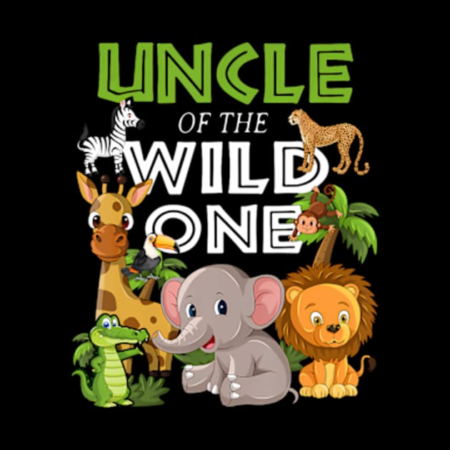 Uncle of the Wild One Zoo Birthday Safari Jungle Animal by Eduardo