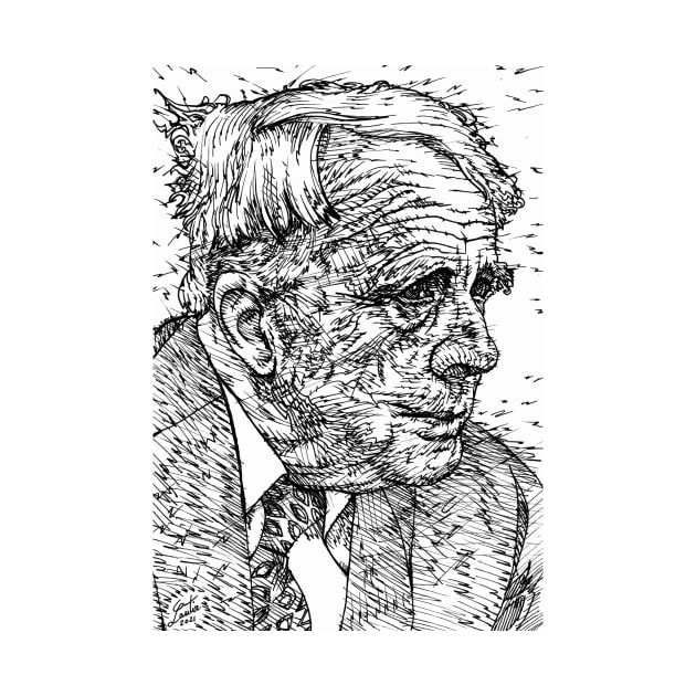 ROBERT FROST ink portrait 1 by lautir