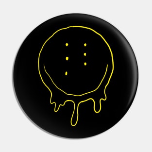 Drippy Six-Eyed Smiley Face Pin