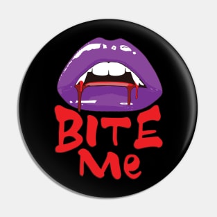 Bite Me Vampire Lips Pin