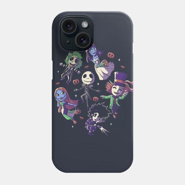 Burtons Halloween Funny Cute Spooky Characters Phone Case by eduely