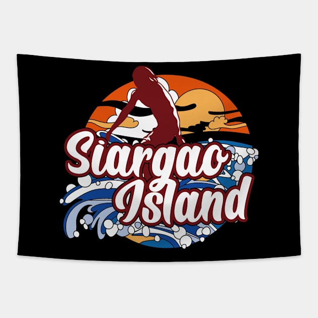 Siargao Island surfing trip gift. Perfect present for mother dad father friend him or her Tapestry by SerenityByAlex