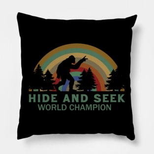 Retro Bigfoot Hide & Seek World Champion Pillow