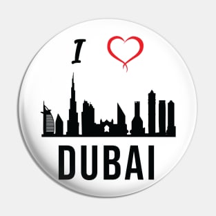 I love Dubai Skyline Arab Emirates Middle East Design Pin