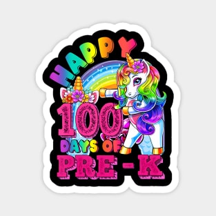 Dabbing Unicorn 100th Day Of School PreK Kid Girls Teacher Magnet