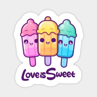 Kawaii Popsicles Love is Sweet Magnet