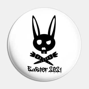 Easter Bunny Skull & Crossbones Pin