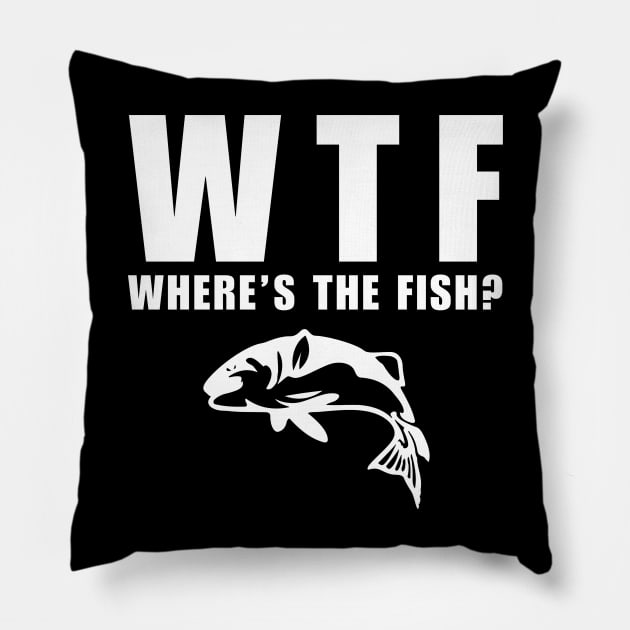 WTF Wheres The Fish Pillow by Illustradise