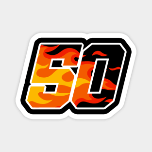 On Fire Racing Number 50 Magnet