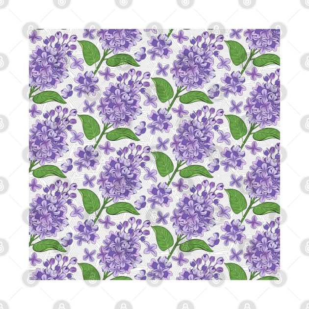 Purple Lilac Flowers Pattern by Designoholic