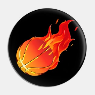 Best flaming basket ball Pin