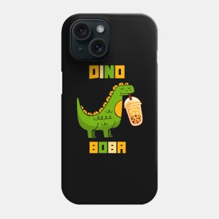 Cute Dino Drinking Boba Tea Milk Bubble Phone Case