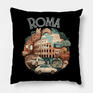 Rome Colosseum Retro Vintage - travel Pillow