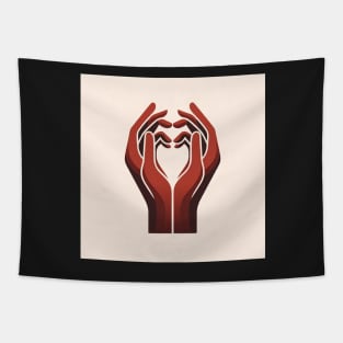 Caring Embrace: The Symbol of Supportive Hands Tapestry