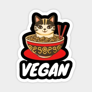 Cute Cat Eating Ramen - Purrfect Fashion for Cat Lovers Magnet