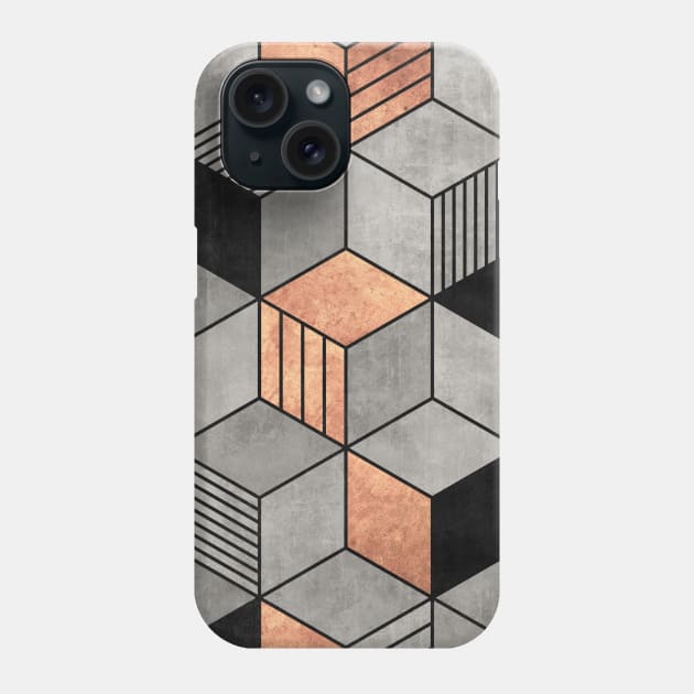 Concrete and Copper Cubes 2 Phone Case by ZoltanRatko