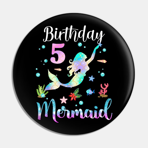 5 Years Old Birthday Mermaid Happy 5th Birthday Pin by Vintage White Rose Bouquets