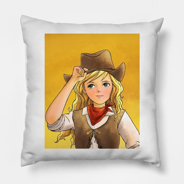 Tammy in the Gold Rush: Portrait Pillow by reynoldjay