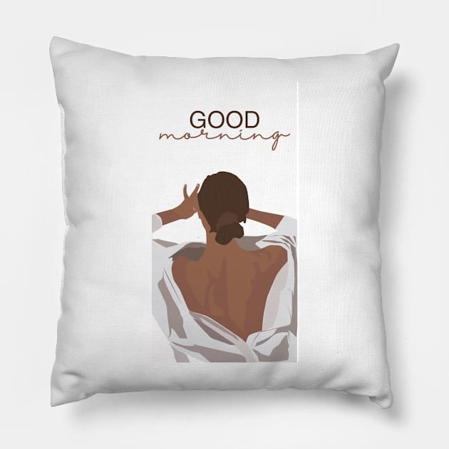 Good morning girl Pillow by Sneshkica