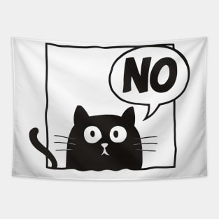 Black cat NO Tapestry