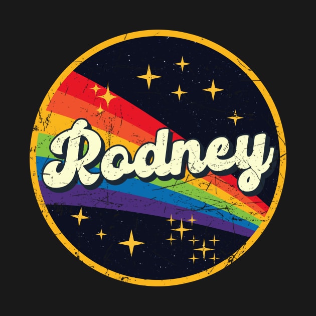 Rodney // Rainbow In Space Vintage Grunge-Style by LMW Art