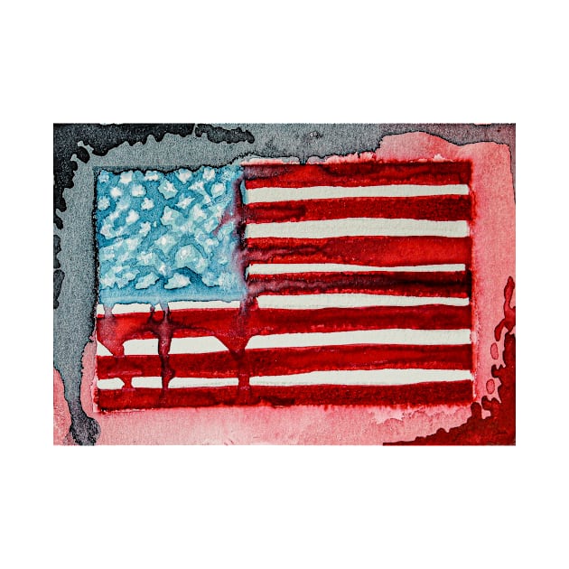 America the Flag Painting by Shirtacle