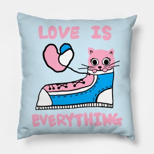 love is everything, lovely cat Pillow