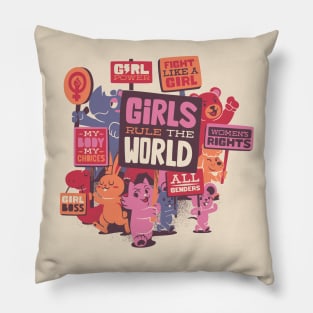 Girls Rule The World Pillow