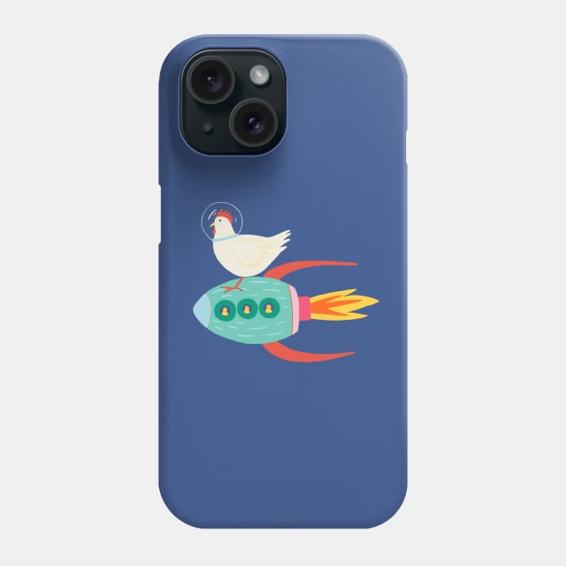 Rocketship Chicken Phone Case by Das Brooklyn