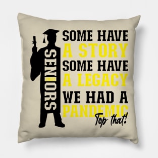 Pandemic Graduation | Black And Yellow  Text Boys Funny Graduation Pillow